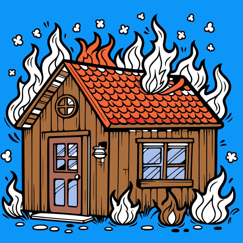 a house on fire