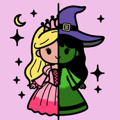 split princess and witch