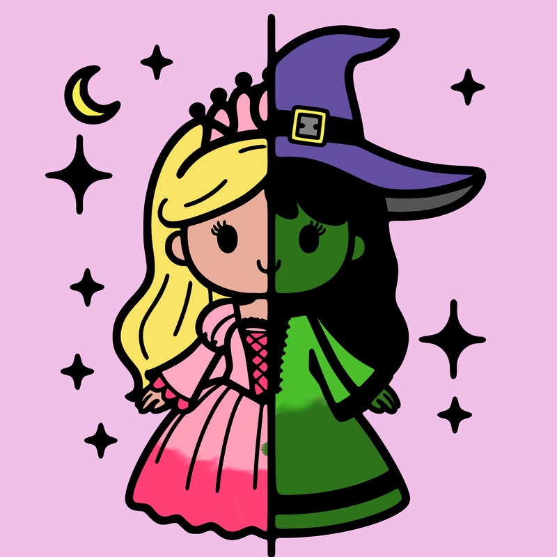split princess and witch