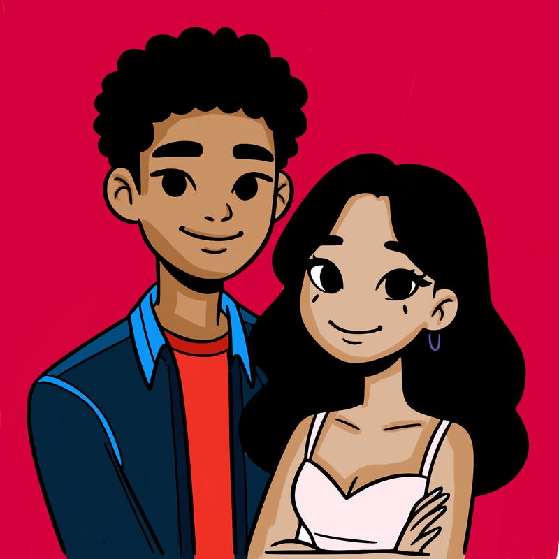 black woman and asian man couple