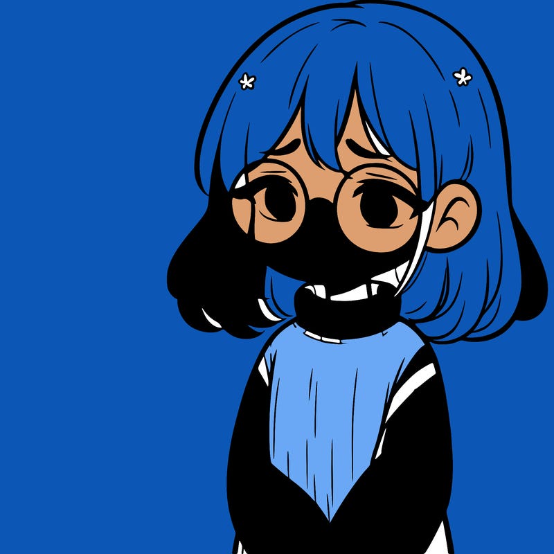 sad girl with glasses in a sweater