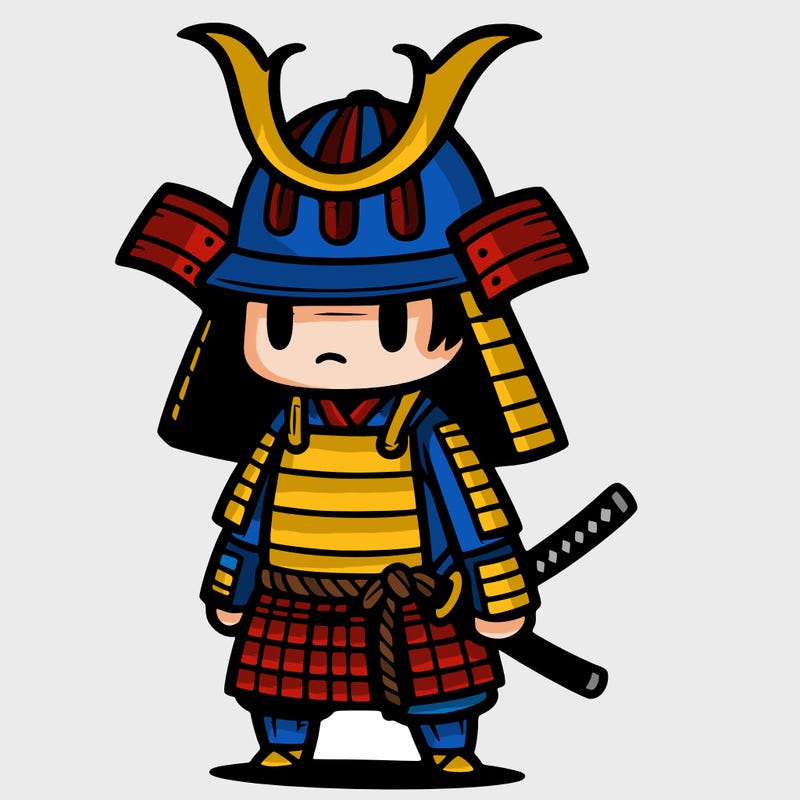 samurai in simple japanese armor