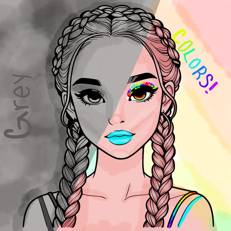 realistic girl with braids