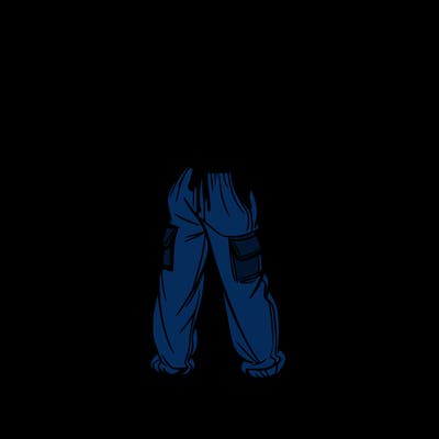 girl in baggy pants crop top and long hair