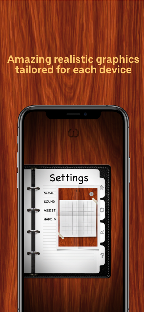 TicToe Fury - Tic Tac Toe - TicToe Fury settings screen showing realistic graphics and a notebook style interface