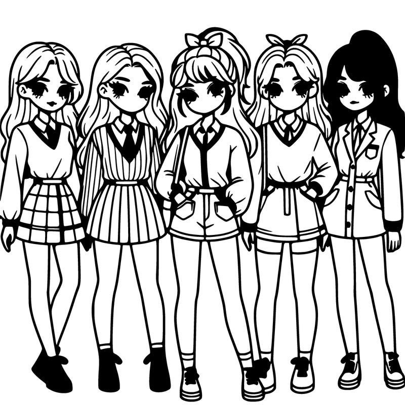 preppy aesthetic realistic girl group