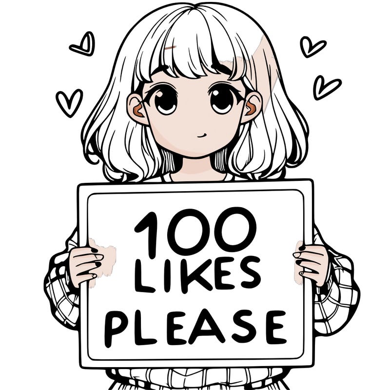 a girl holding a sign saying 100 likes please