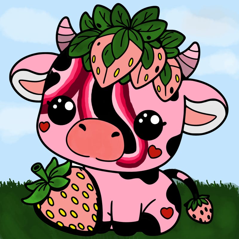 cute strawberry cow