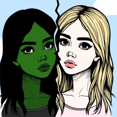 realistic girl split