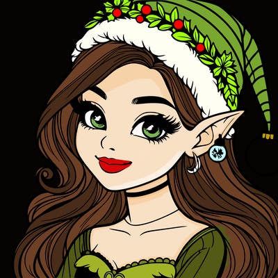 christmas girl elf realistic