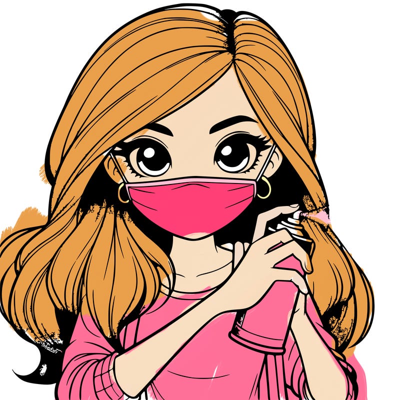 a realistic girl spray, painting