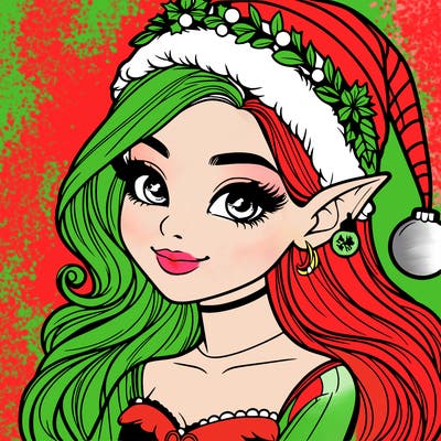 christmas girl elf realistic