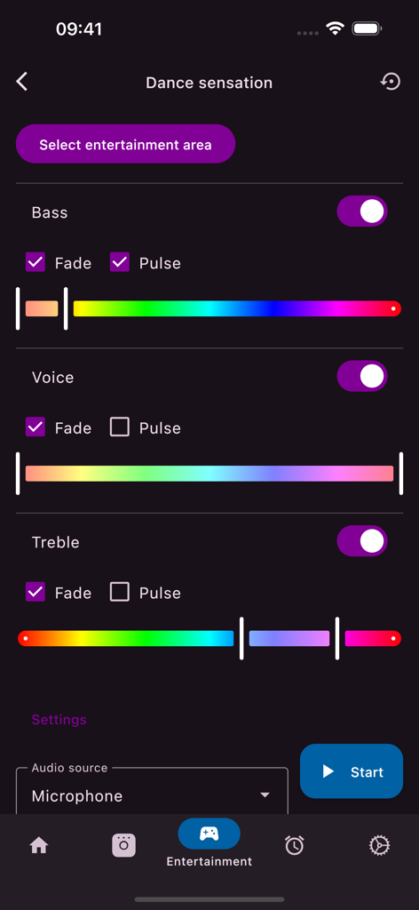 Hue Essentials - Hue Essentials app music synchronization and dance sensation settings