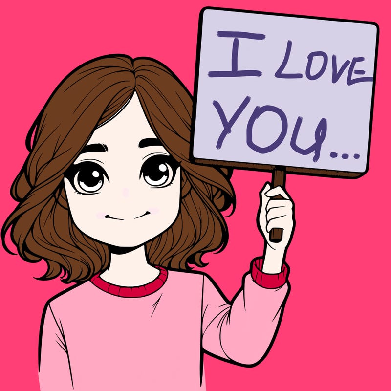 realistic girl holding up a sign