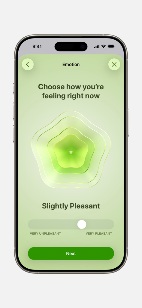 Apple Health app interface for logging daily emotions and state of mind