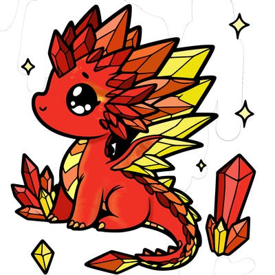 little cute crystal dragon