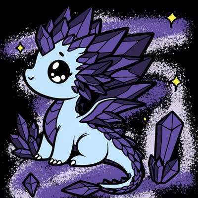 little cute crystal dragon