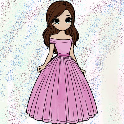 realistic girl in dress