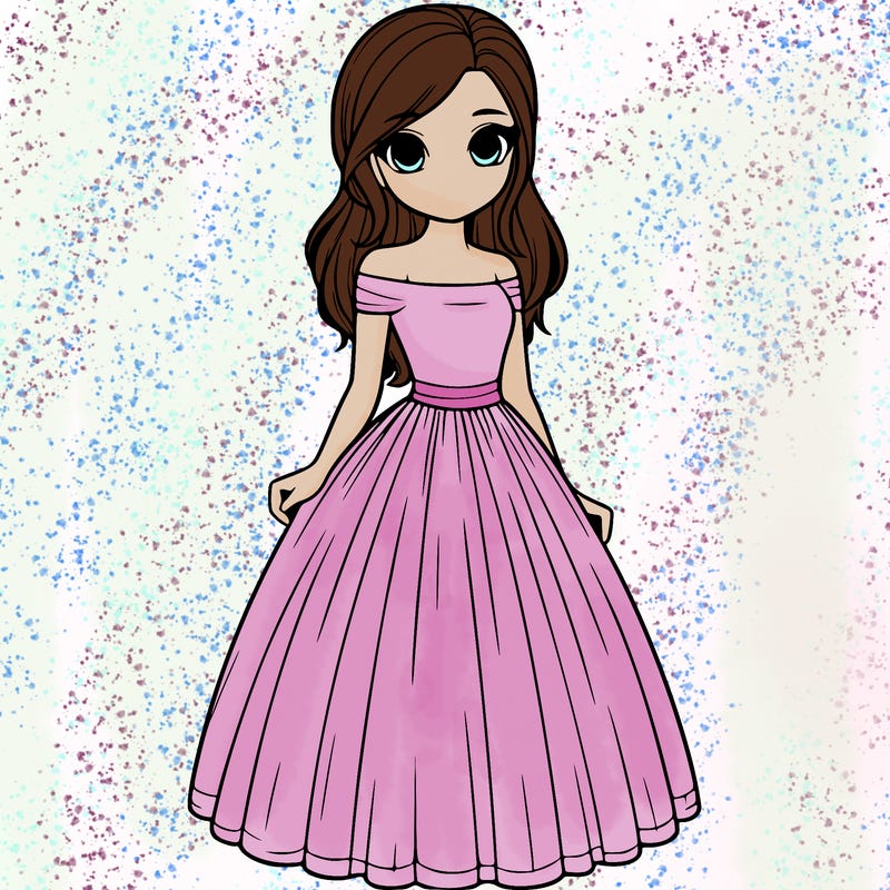 realistic girl in dress