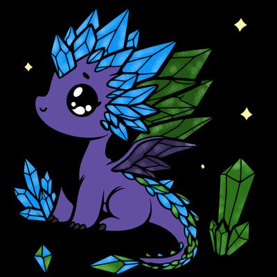 little cute crystal dragon