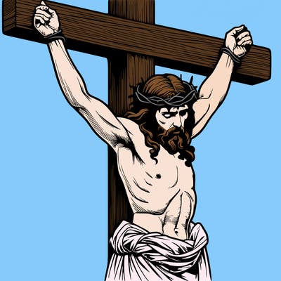 jesus realistic on the cross