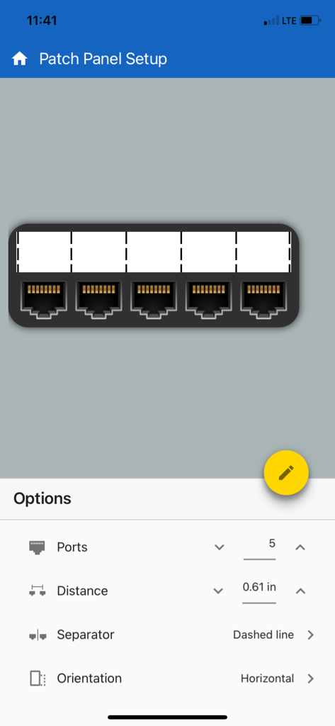 Brady Express Labels - Brady Express Labels app showing patch panel configuration with settings for ports distance and separators
