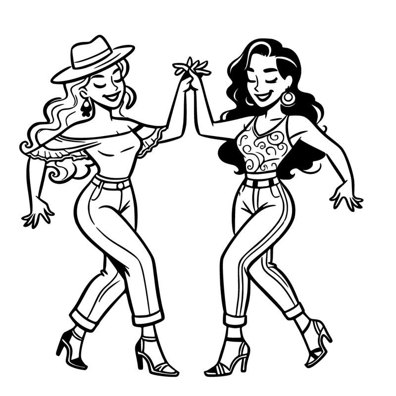 2 women dancing salsa