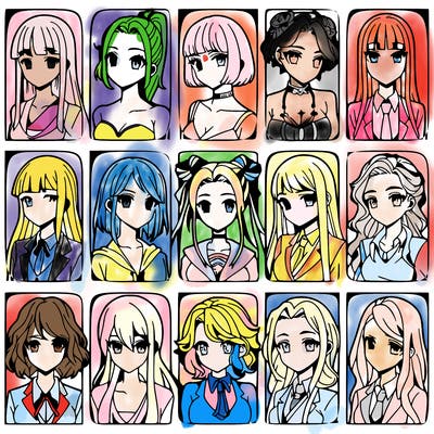 girls that look diffrent anime