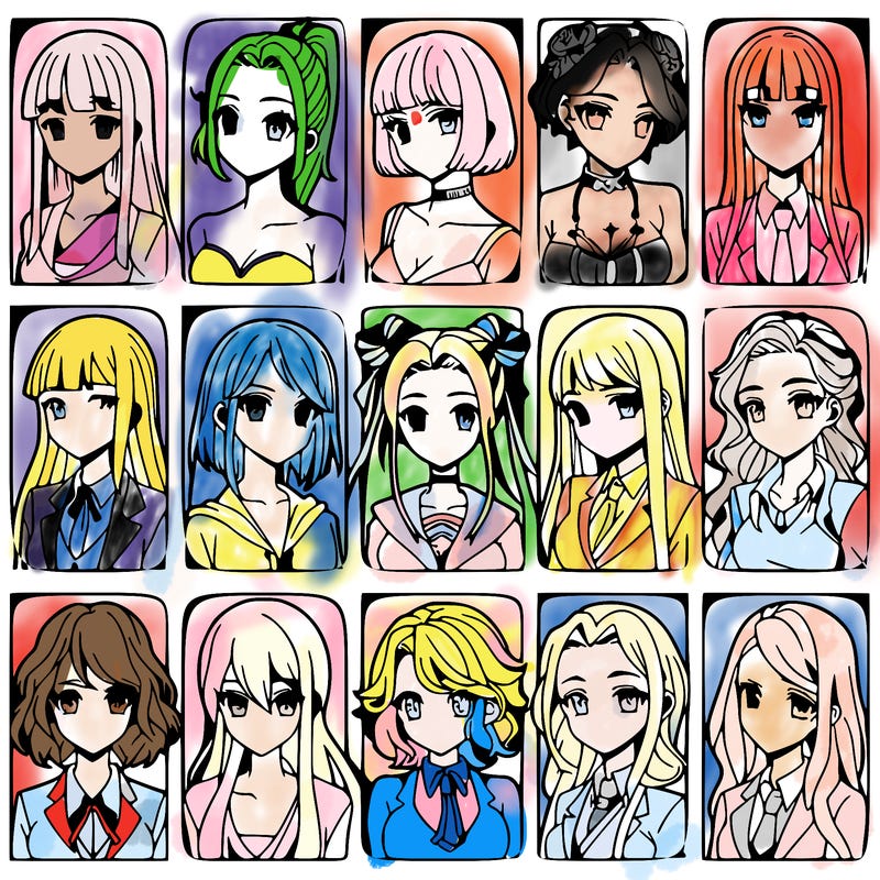 girls that look diffrent anime