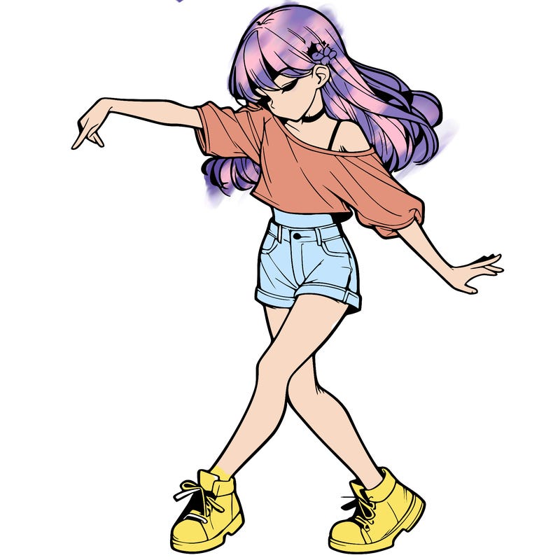 realistic girl danceing