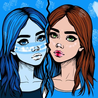 realistic girl split