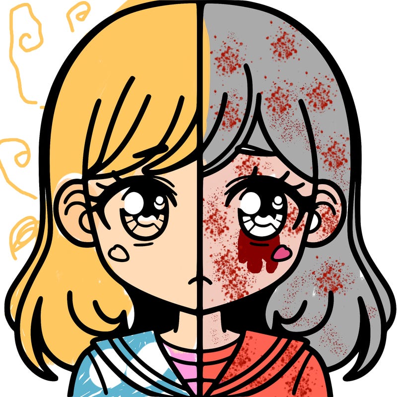 a split of a girl