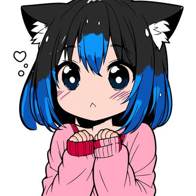 shy anime catgirl