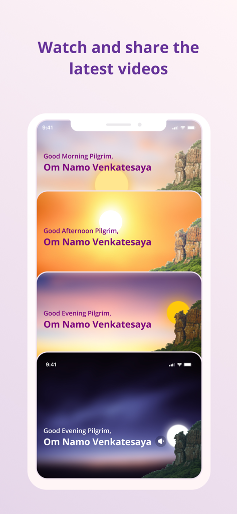 Devotional video greetings in the TTDevasthanams app