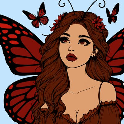 butterfly fairy realistic girl