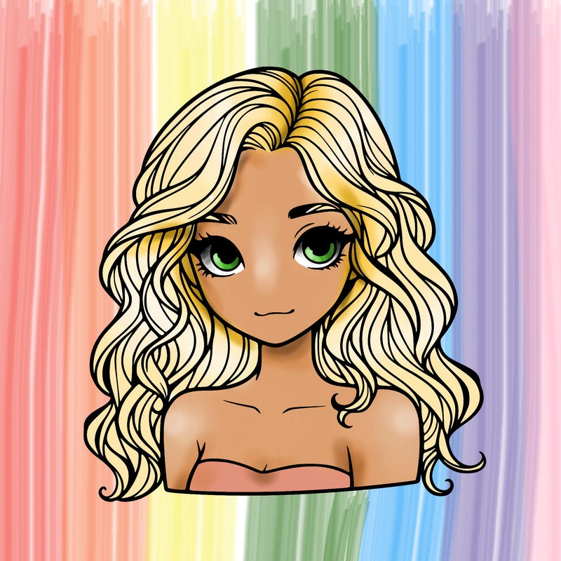 a realistic girl with wavey hair