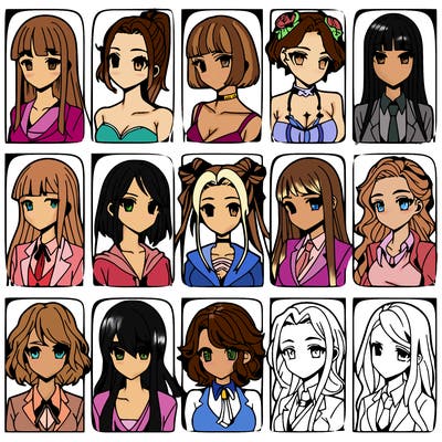 girls that look diffrent anime