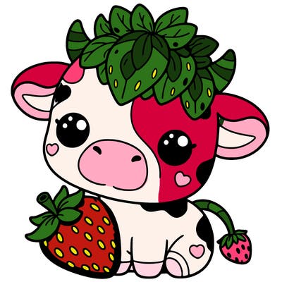 cute strawberry cow
