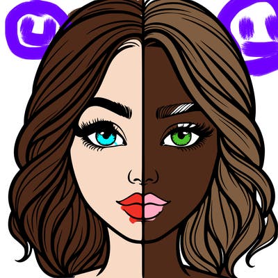 realistic girl split half