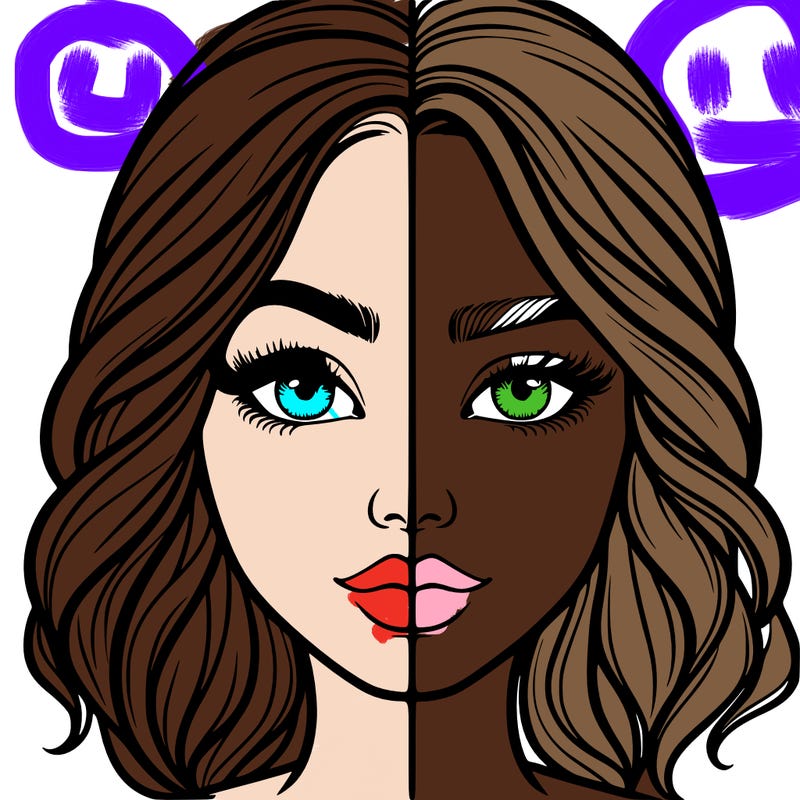 realistic girl split half