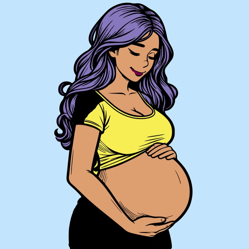 woman heavily pregnant realistic