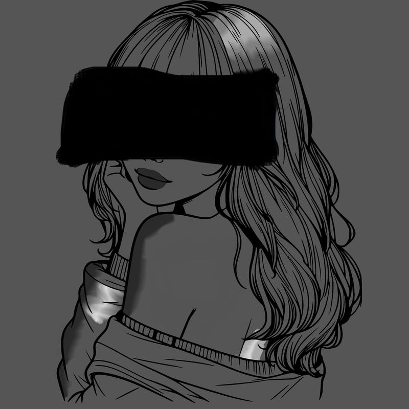 realistic girl with bangs looking over her shoulder