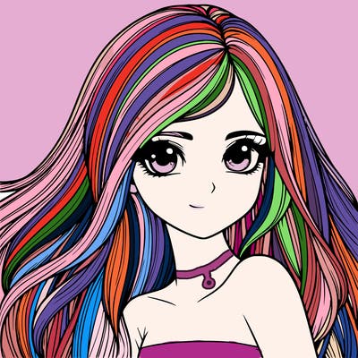 realistic girl pretty long hair