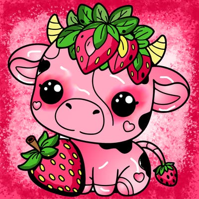 cute strawberry cow