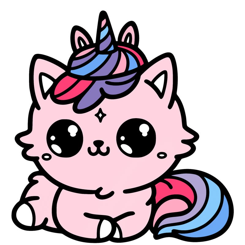 cat with a unicorn hat