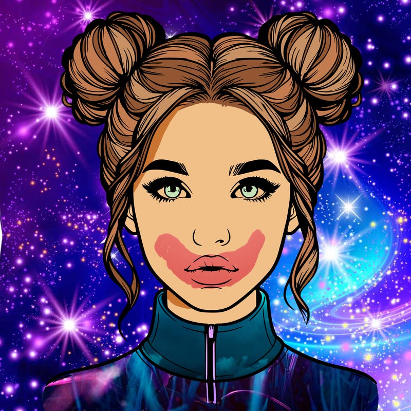 realistic woman that has space buns