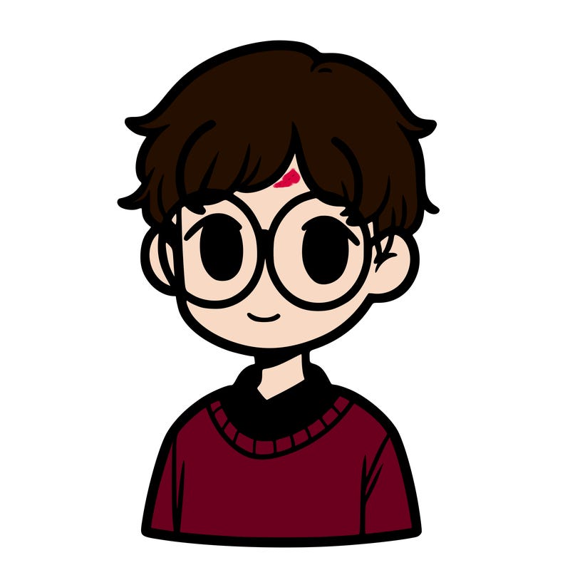 person with circle glasses