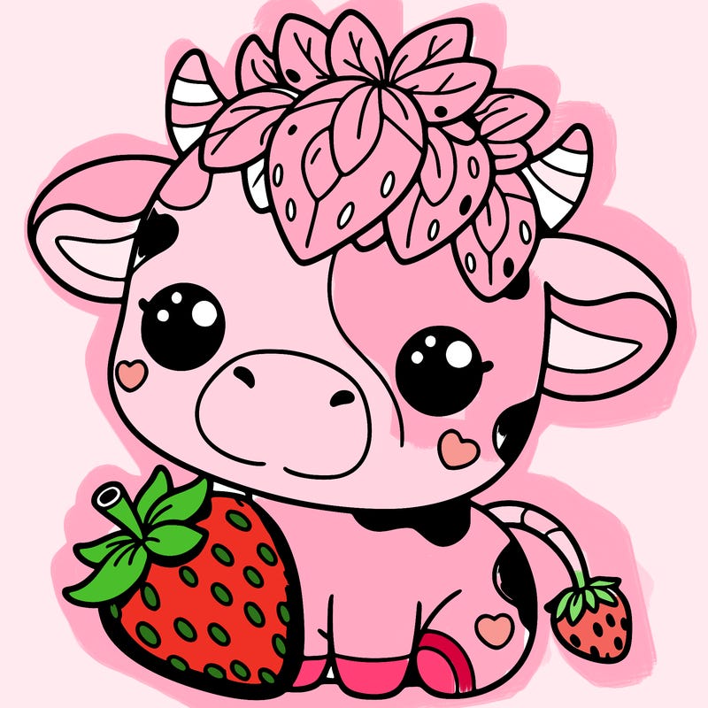 cute strawberry cow