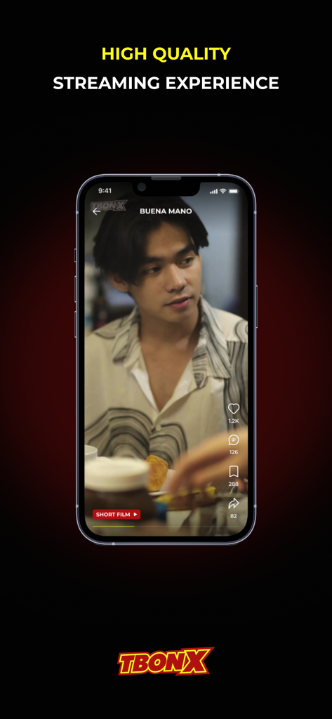 TBONX - TBONX app interface showing high quality streaming of original Filipino content