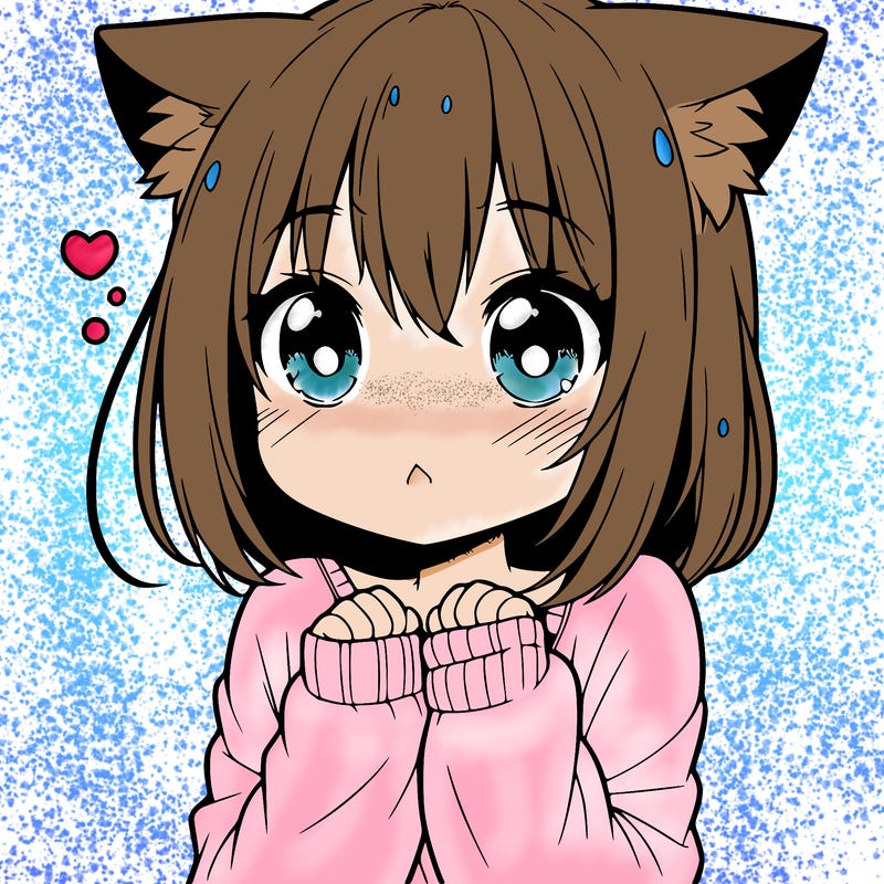 shy anime catgirl